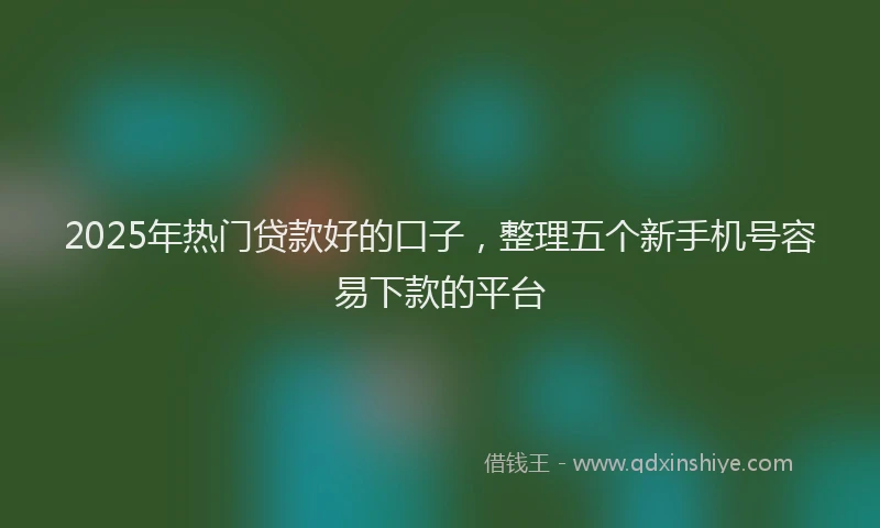 2025年热门贷款好的口子，整理五个新手机号容易下款的平台