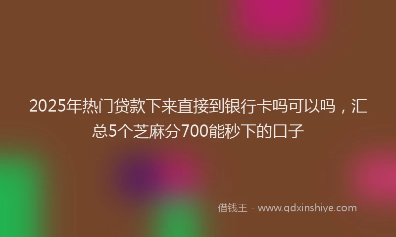 2025年热门贷款下来直接到银行卡吗可以吗，汇总5个芝麻分700能秒下的口子