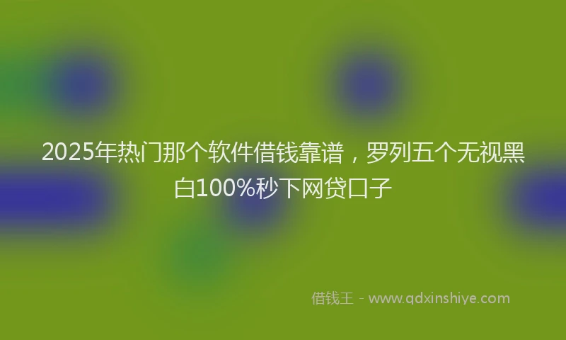 2025年热门那个软件借钱靠谱，罗列五个无视黑白100%秒下网贷口子