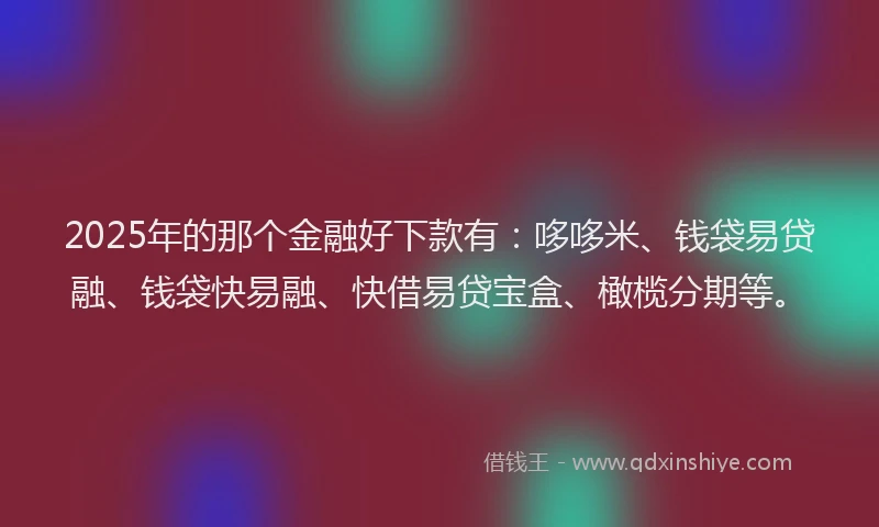 2025年的那个金融好下款有：哆哆米、钱袋易贷融、钱袋快易融、快借易贷宝盒、橄榄分期等。