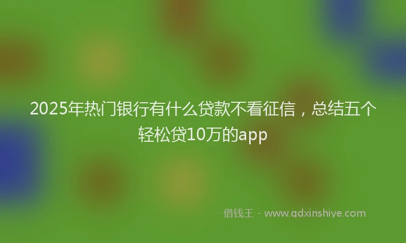 2025年热门银行有什么贷款不看征信，总结五个轻松贷10万的app