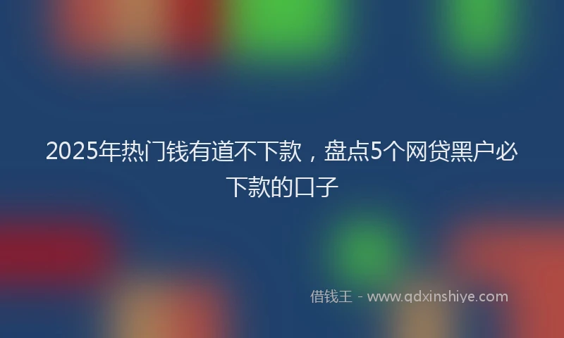 2025年热门钱有道不下款，盘点5个网贷黑户必下款的口子