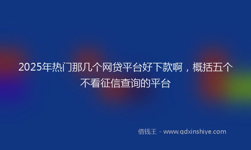 2025年热门那几个网贷平台好下款啊，概括五个不看征信查询的平台