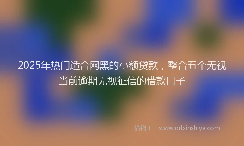 2025年热门适合网黑的小额贷款，整合五个无视当前逾期无视征信的借款口子