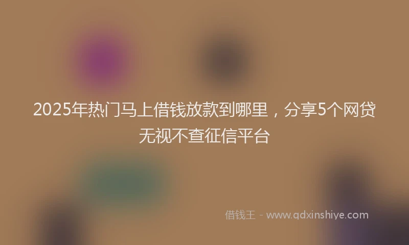2025年热门马上借钱放款到哪里，分享5个网贷无视不查征信平台