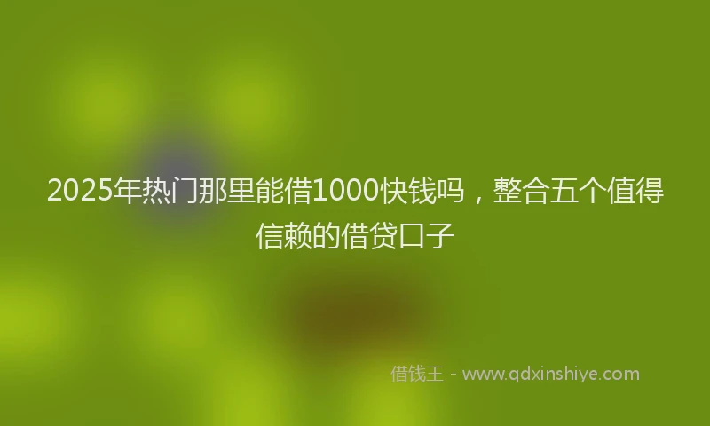 2025年热门那里能借1000快钱吗，整合五个值得信赖的借贷口子