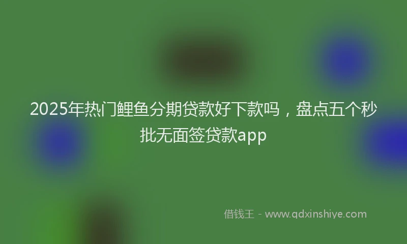 2025年热门鲤鱼分期贷款好下款吗，盘点五个秒批无面签贷款app