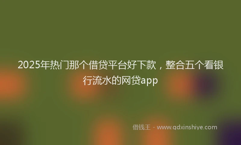 2025年热门那个借贷平台好下款，整合五个看银行流水的网贷app