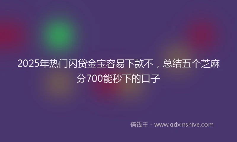2025年热门闪贷金宝容易下款不，总结五个芝麻分700能秒下的口子