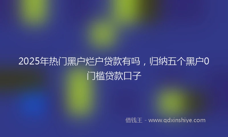 2025年热门黑户烂户贷款有吗，归纳五个黑户0门槛贷款口子