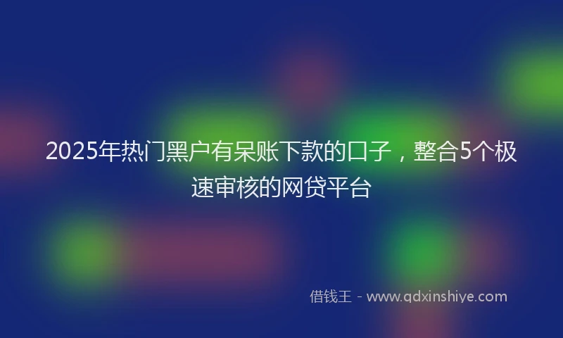 2025年热门黑户有呆账下款的口子，整合5个极速审核的网贷平台
