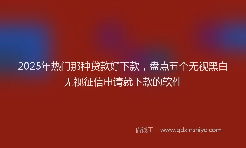 2025年热门那种贷款好下款，盘点五个无视黑白无视征信申请就下款的软件