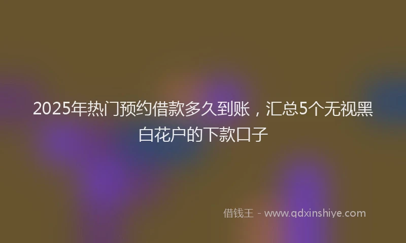 2025年热门预约借款多久到账，汇总5个无视黑白花户的下款口子
