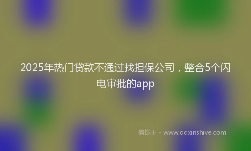 2025年热门贷款不通过找担保公司，整合5个闪电审批的app
