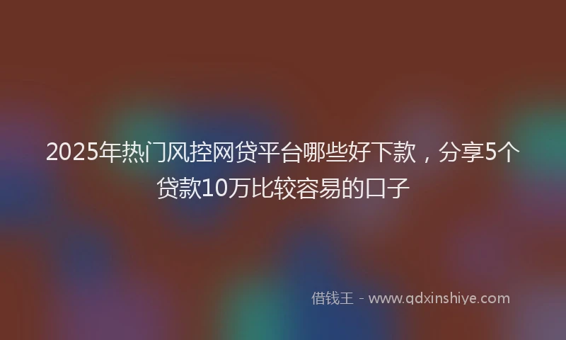 2025年热门风控网贷平台哪些好下款，分享5个贷款10万比较容易的口子