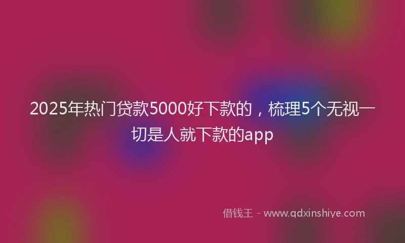 2025年热门贷款5000好下款的，梳理5个无视一切是人就下款的app