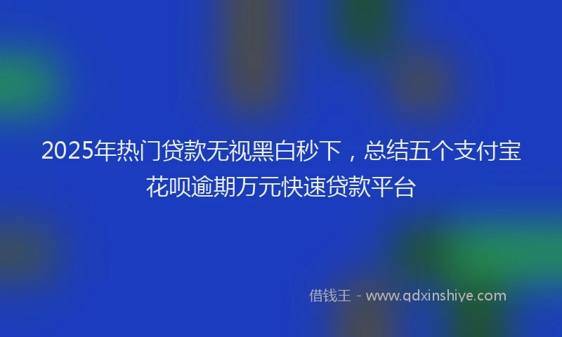 2025年热门贷款无视黑白秒下，总结五个支付宝花呗逾期万元快速贷款平台