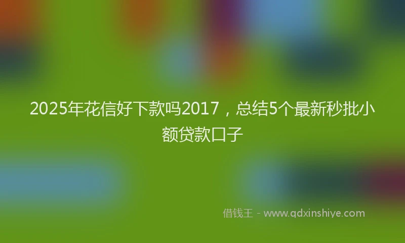 2025年花信好下款吗2017，总结5个最新秒批小额贷款口子
