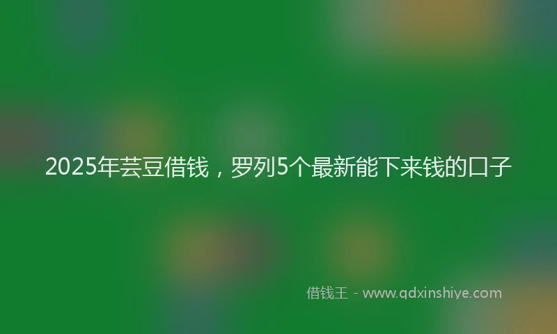 2025年芸豆借钱，罗列5个最新能下来钱的口子