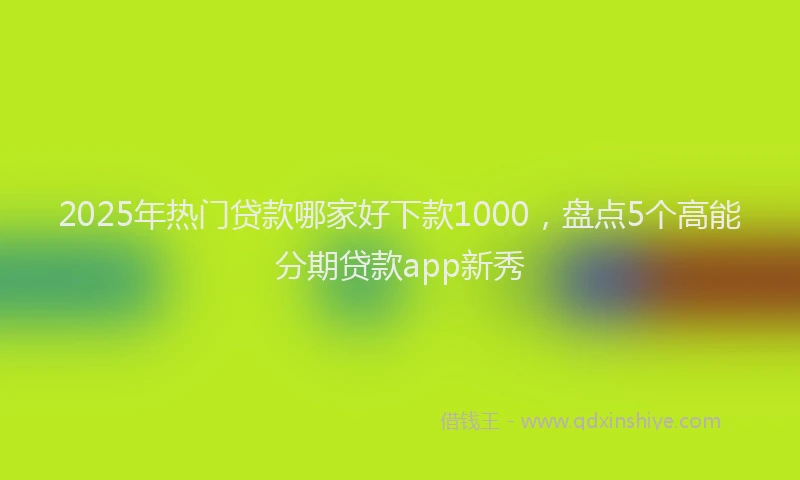 2025年热门贷款哪家好下款1000，盘点5个高能分期贷款app新秀