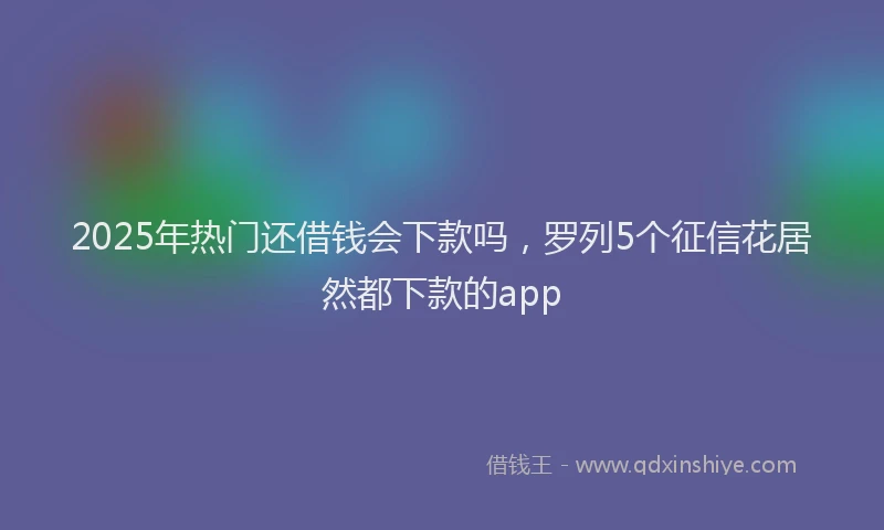 2025年热门还借钱会下款吗，罗列5个征信花居然都下款的app