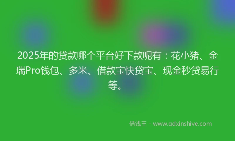 2025年的贷款哪个平台好下款呢有：花小猪、金瑞Pro钱包、多米、借款宝快贷宝、现金秒贷易行等。