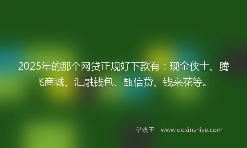 2025年的那个网贷正规好下款有：现金侠士、腾飞商城、汇融钱包、甄信贷、钱来花等。