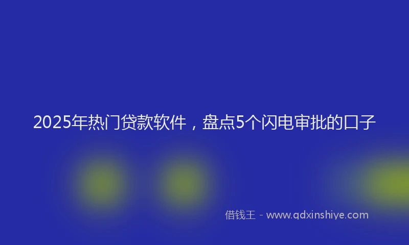 2025年热门贷款软件，盘点5个闪电审批的口子