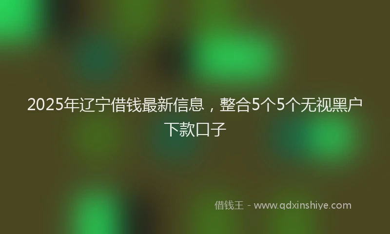 2025年辽宁借钱最新信息，整合5个5个无视黑户下款口子