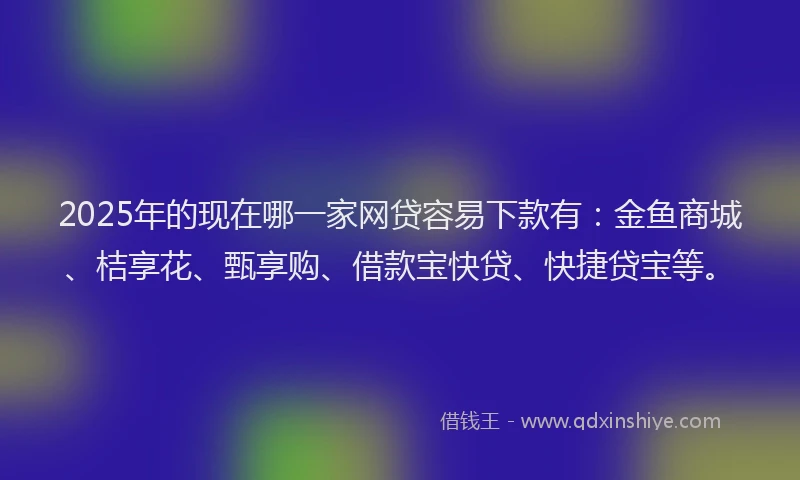 2025年的现在哪一家网贷容易下款有：金鱼商城、桔享花、甄享购、借款宝快贷、快捷贷宝等。