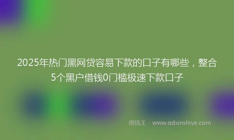 2025年热门黑网贷容易下款的口子有哪些，整合5个黑户借钱0门槛极速下款口子