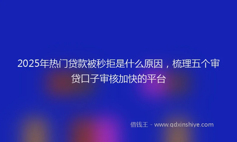 2025年热门贷款被秒拒是什么原因，梳理五个审贷口子审核加快的平台