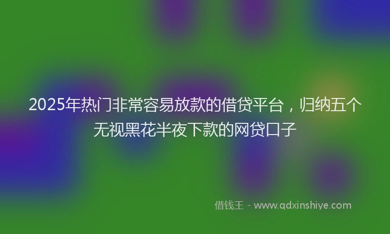 2025年热门非常容易放款的借贷平台，归纳五个无视黑花半夜下款的网贷口子