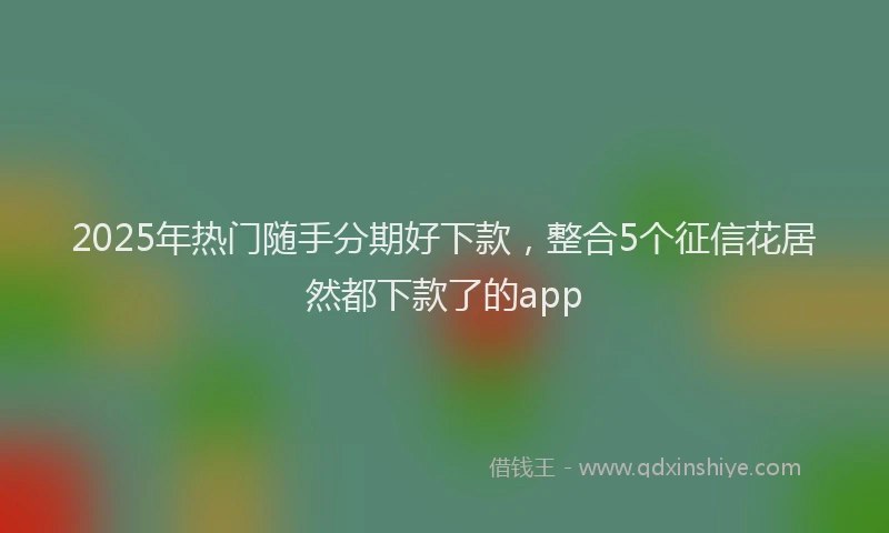 2025年热门随手分期好下款，整合5个征信花居然都下款了的app