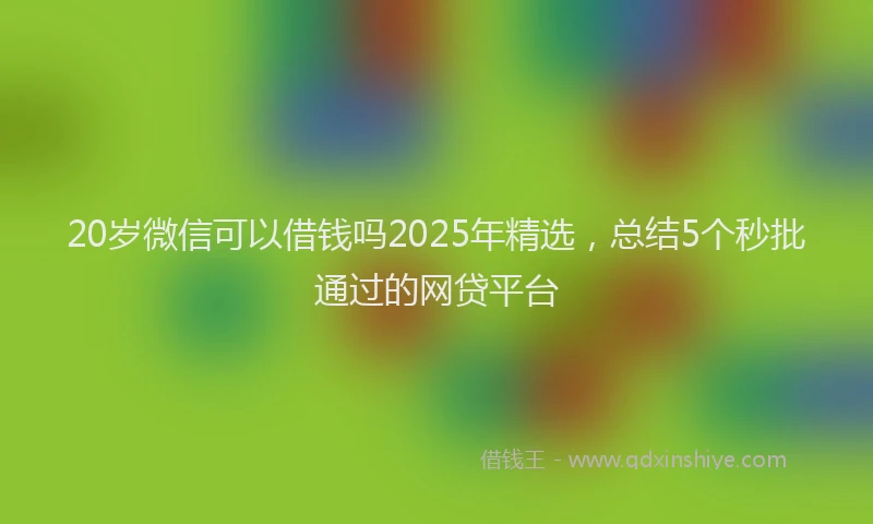 20岁微信可以借钱吗2025年精选，总结5个秒批通过的网贷平台