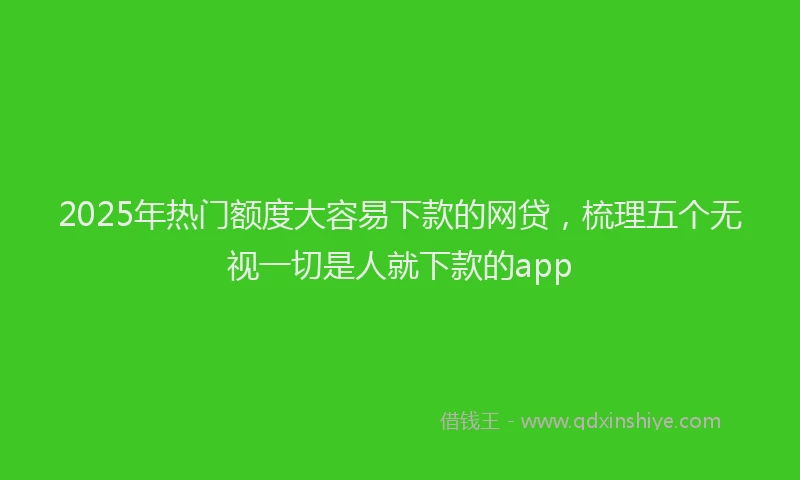 2025年热门额度大容易下款的网贷，梳理五个无视一切是人就下款的app