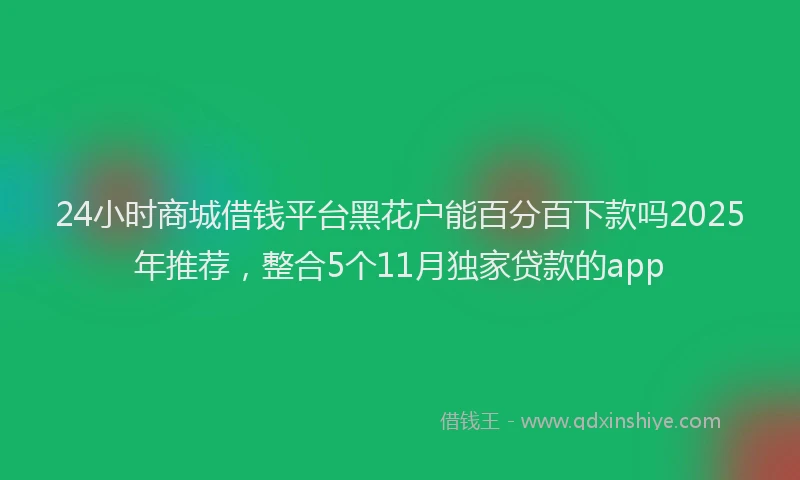 24小时商城借钱平台黑花户能百分百下款吗2025年推荐，整合5个11月独家贷款的app