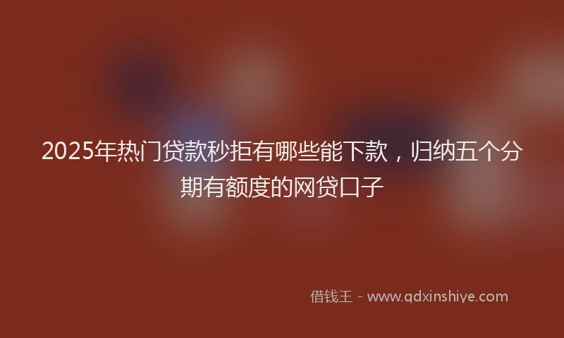 2025年热门贷款秒拒有哪些能下款，归纳五个分期有额度的网贷口子