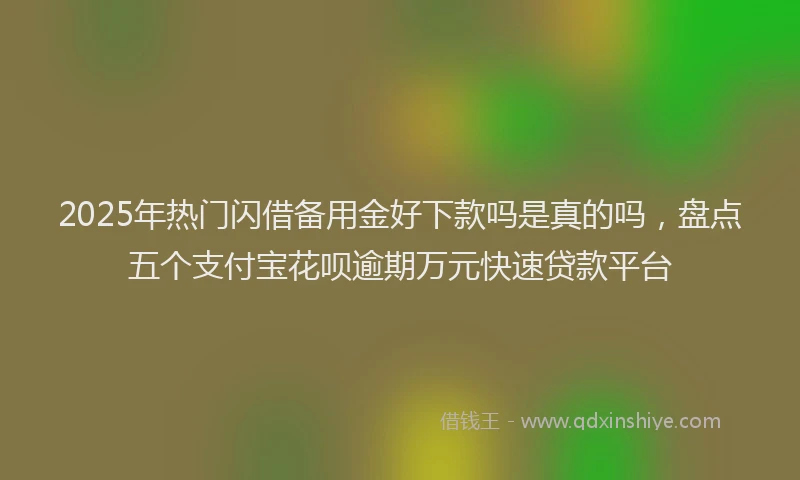 2025年热门闪借备用金好下款吗是真的吗，盘点五个支付宝花呗逾期万元快速贷款平台