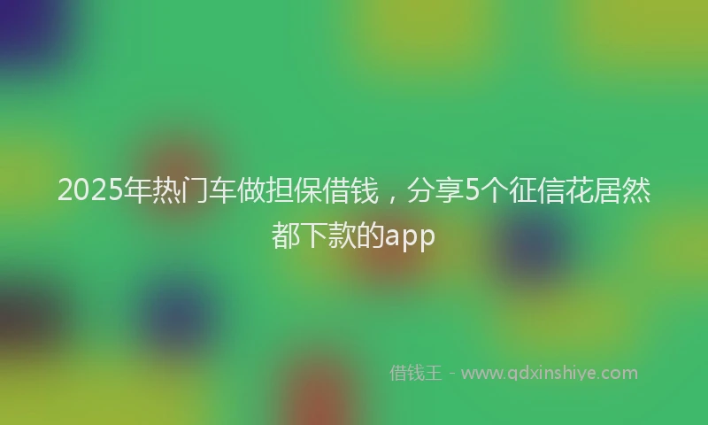 2025年热门车做担保借钱，分享5个征信花居然都下款的app