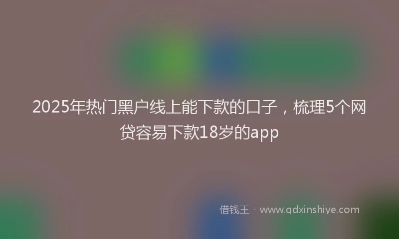 2025年热门黑户线上能下款的口子，梳理5个网贷容易下款18岁的app