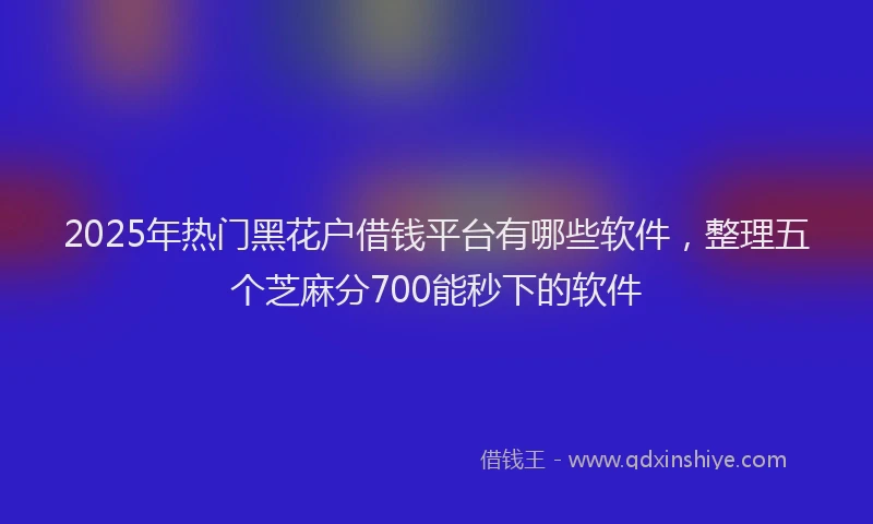 2025年热门黑花户借钱平台有哪些软件，整理五个芝麻分700能秒下的软件