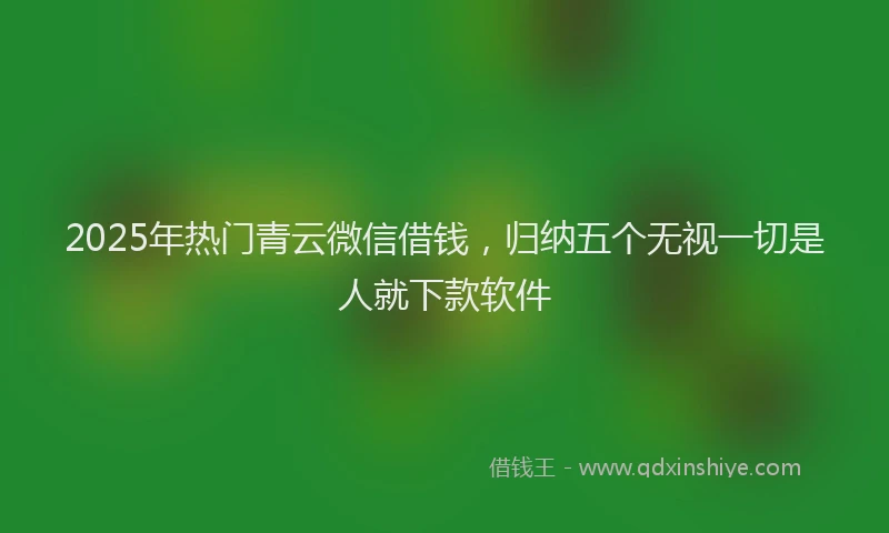 2025年热门青云微信借钱，归纳五个无视一切是人就下款软件
