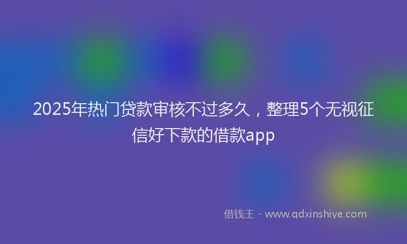 2025年热门贷款审核不过多久，整理5个无视征信好下款的借款app