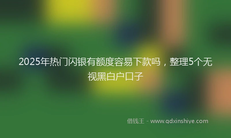 2025年热门闪银有额度容易下款吗，整理5个无视黑白户口子