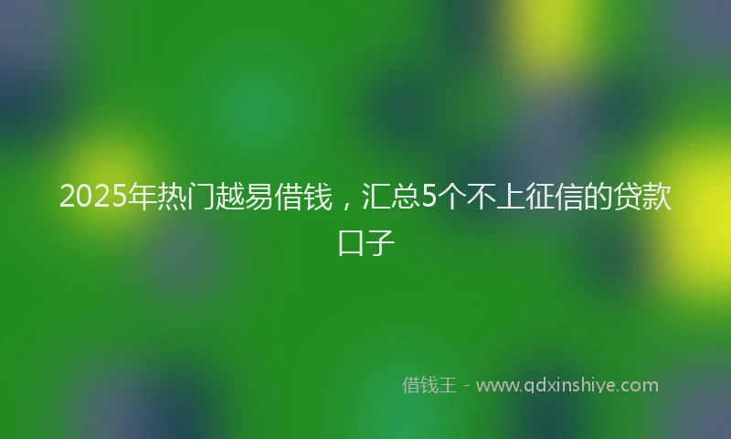 2025年热门越易借钱，汇总5个不上征信的贷款口子