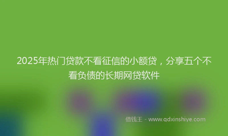 2025年热门贷款不看征信的小额贷，分享五个不看负债的长期网贷软件
