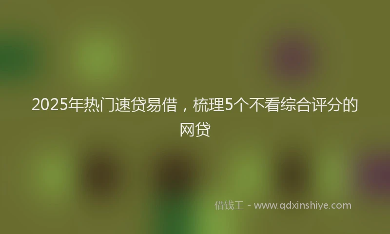 2025年热门速贷易借，梳理5个不看综合评分的网贷