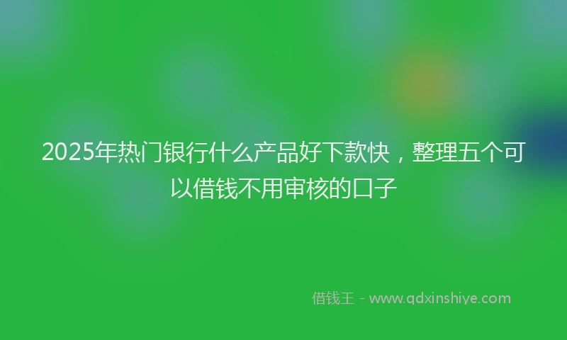 2025年热门银行什么产品好下款快，整理五个可以借钱不用审核的口子
