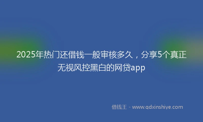 2025年热门还借钱一般审核多久，分享5个真正无视风控黑白的网贷app